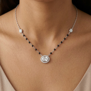 Stylish Mangalsutra in 925 Sterling Silver Rhodium Plated 9 inches